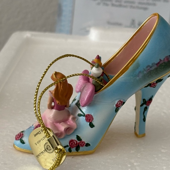 Bradford Exchange Disney Once Upon a Slipper Ornaments Sleeping Beauty and Ariel - Picture 6 of 15